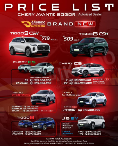 Pricelist Harga Chery fatmawati 2025